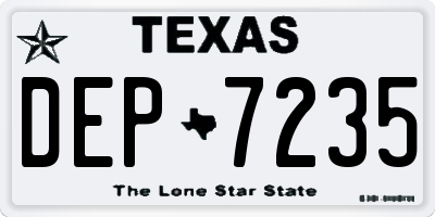 TX license plate DEP7235