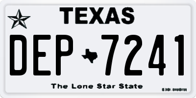 TX license plate DEP7241