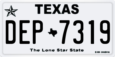 TX license plate DEP7319