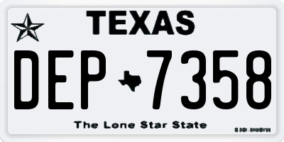TX license plate DEP7358