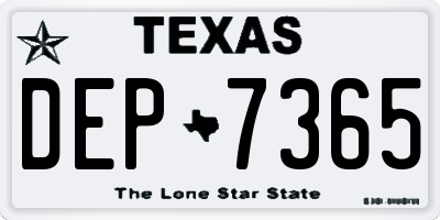 TX license plate DEP7365
