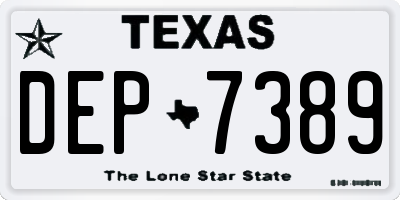 TX license plate DEP7389