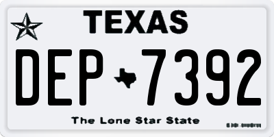 TX license plate DEP7392