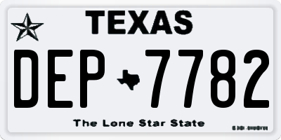 TX license plate DEP7782