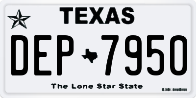TX license plate DEP7950