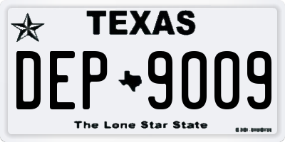 TX license plate DEP9009