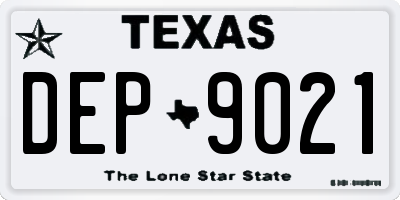 TX license plate DEP9021