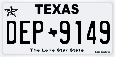 TX license plate DEP9149