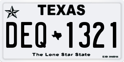 TX license plate DEQ1321
