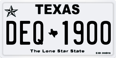 TX license plate DEQ1900