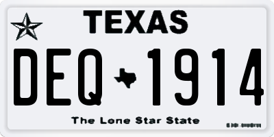 TX license plate DEQ1914