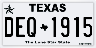 TX license plate DEQ1915