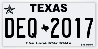 TX license plate DEQ2017