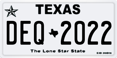 TX license plate DEQ2022
