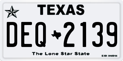 TX license plate DEQ2139