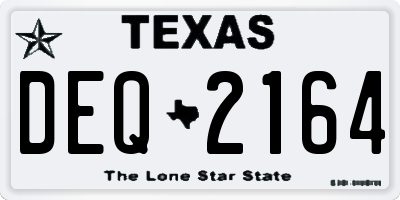 TX license plate DEQ2164