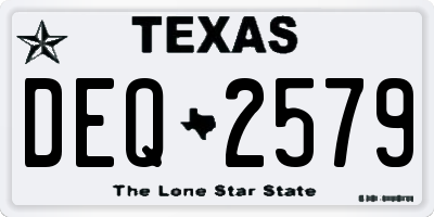 TX license plate DEQ2579