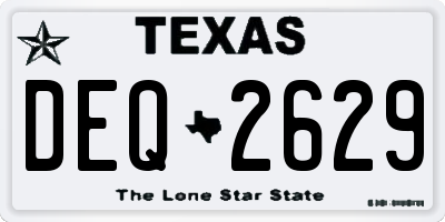 TX license plate DEQ2629