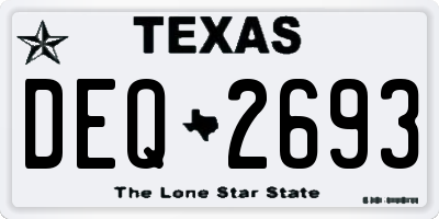TX license plate DEQ2693