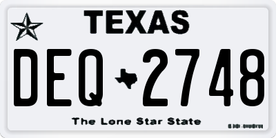 TX license plate DEQ2748