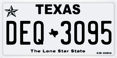 TX license plate DEQ3095