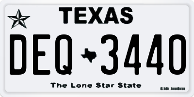 TX license plate DEQ3440