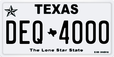 TX license plate DEQ4000
