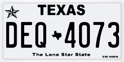 TX license plate DEQ4073