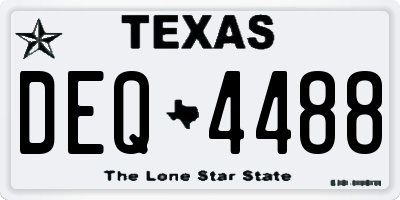 TX license plate DEQ4488