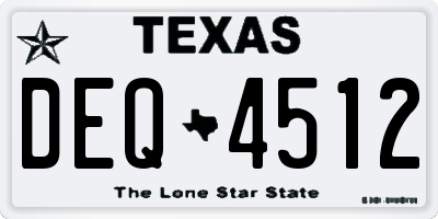 TX license plate DEQ4512