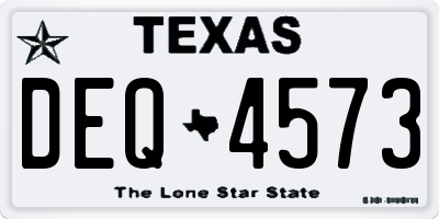 TX license plate DEQ4573