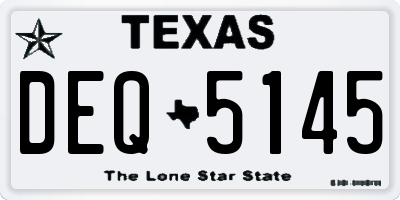 TX license plate DEQ5145