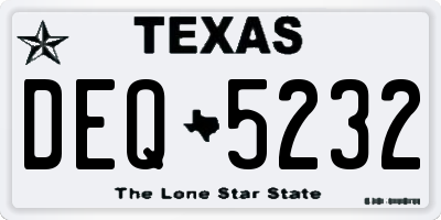 TX license plate DEQ5232