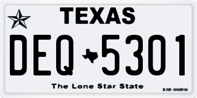 TX license plate DEQ5301