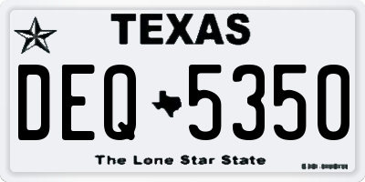 TX license plate DEQ5350