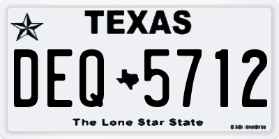 TX license plate DEQ5712