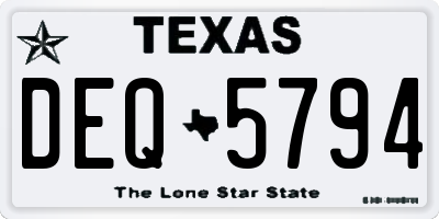TX license plate DEQ5794