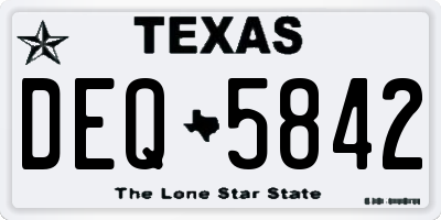 TX license plate DEQ5842