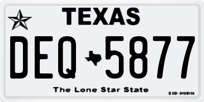 TX license plate DEQ5877