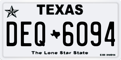 TX license plate DEQ6094