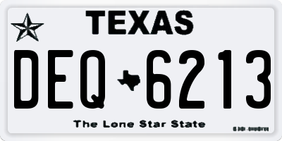 TX license plate DEQ6213