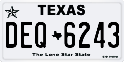 TX license plate DEQ6243