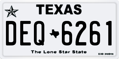 TX license plate DEQ6261