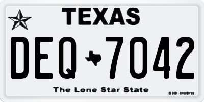TX license plate DEQ7042