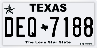 TX license plate DEQ7188