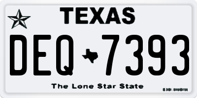 TX license plate DEQ7393