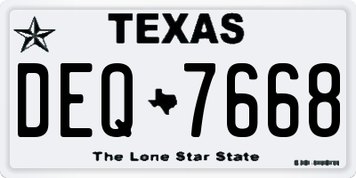 TX license plate DEQ7668
