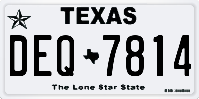 TX license plate DEQ7814