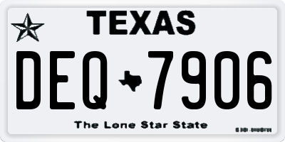 TX license plate DEQ7906