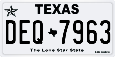 TX license plate DEQ7963